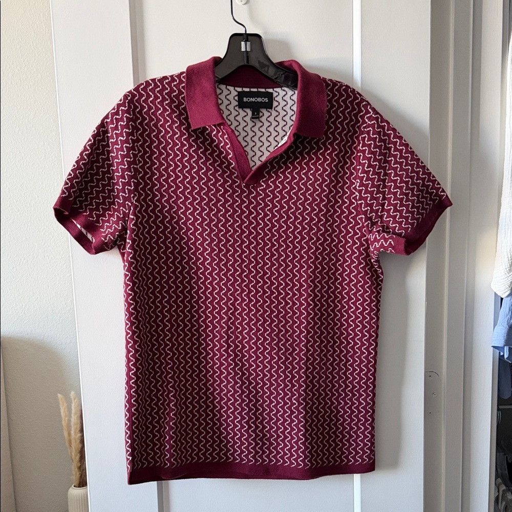 Bonobos Burgundy Zigzag Men's Polo